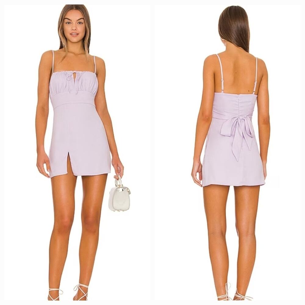 MORE TO COME Sarai Slit Mini Dress in Lavender XL